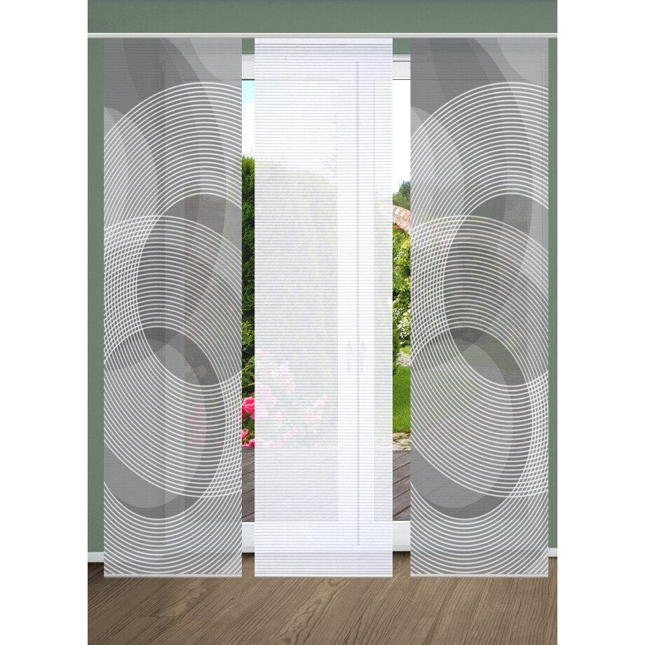 HOME in green Paneelgordijn AFONSO SET DIGITALE PRINT, BAMBOELOOK GERECYCLED (3 stuks) afbeelding 1