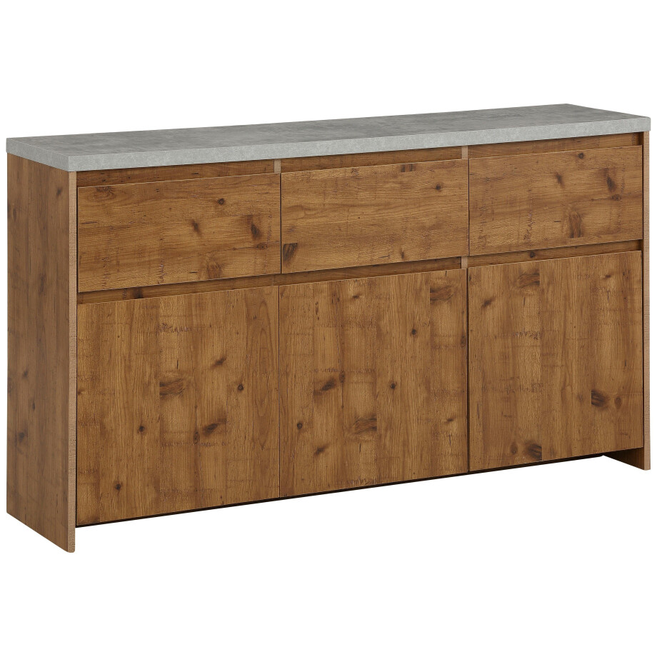 Home affaire Highboard Maribo Commode in moderne landhuisstijl, met betonnen bovenblad, breedte 140 cm afbeelding 1