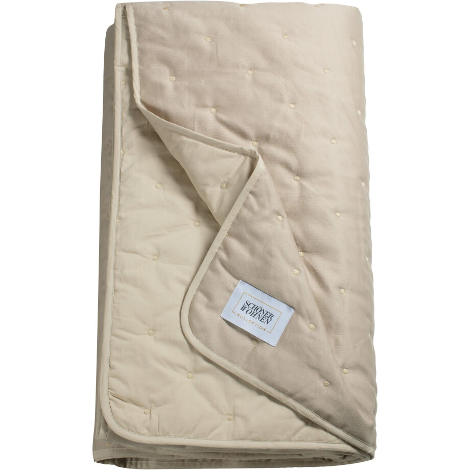 SCHÖNER WOHNEN-KOLLEKTION Beddensprei Soft met stippenstepping en ingenaaid fleece-futter afbeelding 1