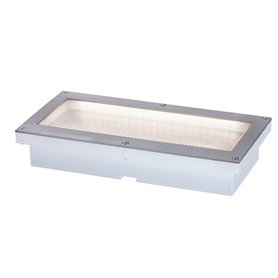 Paulmann Ledinbouwlamp Brick IP67 200x100mm 3000K 1,6W 50lm 230V alu, grijs metaal, roestvrij staal (1 stuk) afbeelding 1