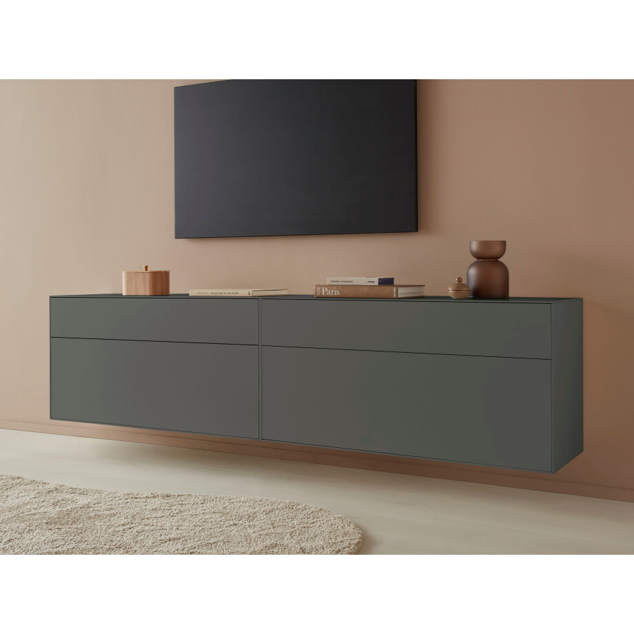 LeGer Home by Lena Gercke Tv-meubel Essentials Breedte: 224 cm, MDF gelakt, push-to-open-functie (2 stuks) afbeelding 1