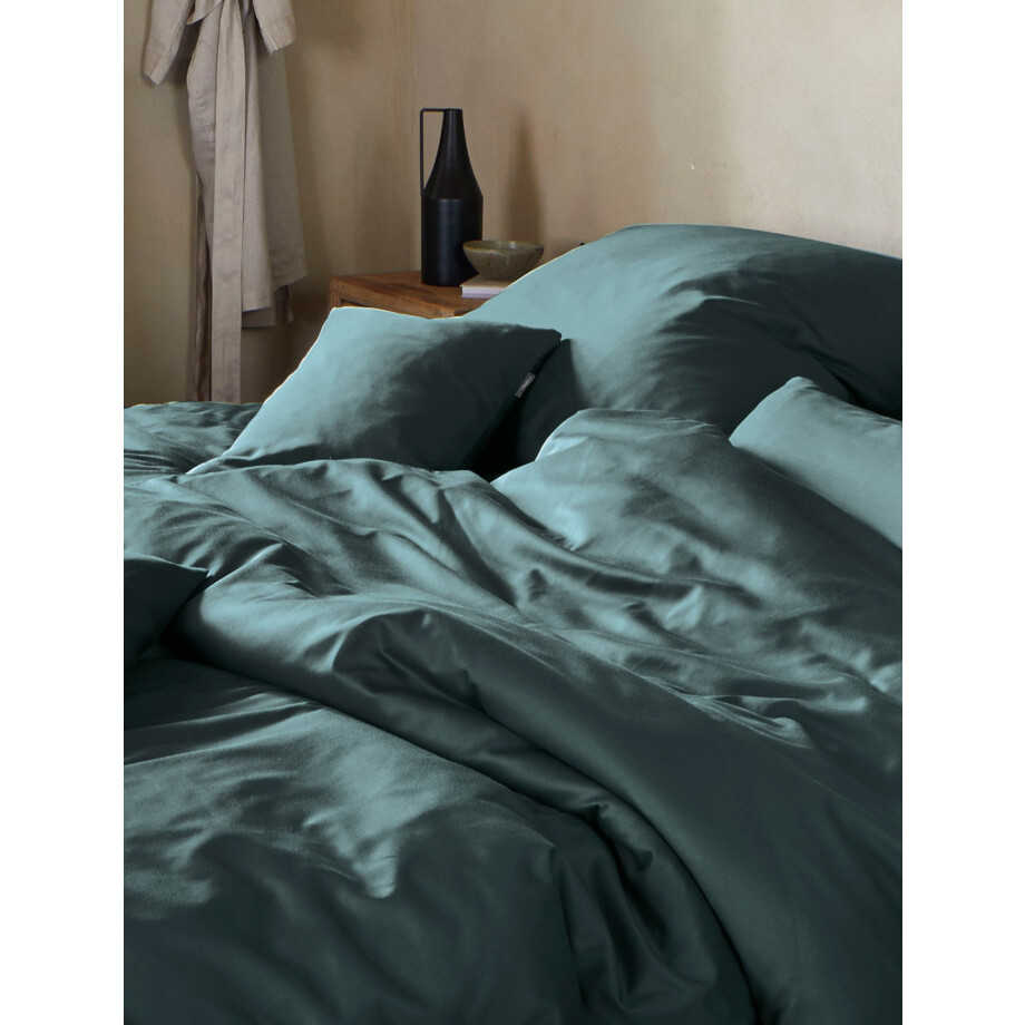 Irisette Overtrekset Premium satijnen beddengoed Parijs hoogwaardige uni premium beddengoed met rits, 100% katoen afbeelding 1