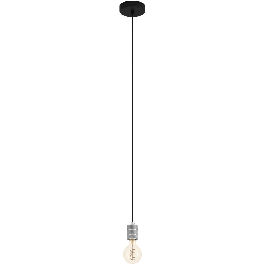EGLO Hanglamp YORTH Hanglamp in zwart en zilver van staal - excl. E27 - 40W (1 stuk) afbeelding 1