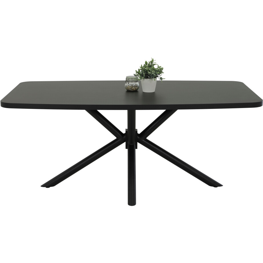 HELA Eettafel Jana ABS-kant, melamine, bootvormig, verdubbeld, breedte 180 cm (1 stuk) afbeelding 1