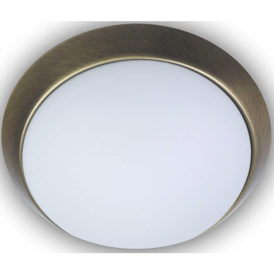 niermann Plafondlamp Opal matte, decoratieve ring oud messing, HF-sensor, LED (1 stuk) afbeelding 1