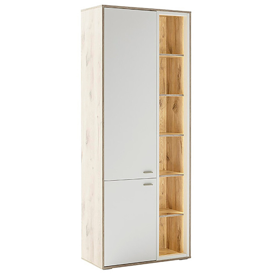 MCA furniture Vitrinekast SANTERNO 2 deuren gedempt, 6 vakken, metalen handgrepen in nikkel kleur, hoogte 197 cm afbeelding 1