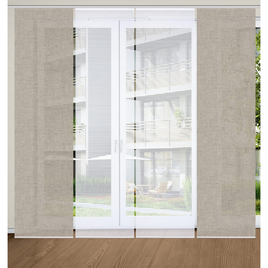 HOME in green Paneelgordijn ESTRA SET DIGITALE PRINT, BAMBOELOOK GERECYCLED (4 stuks) afbeelding 1