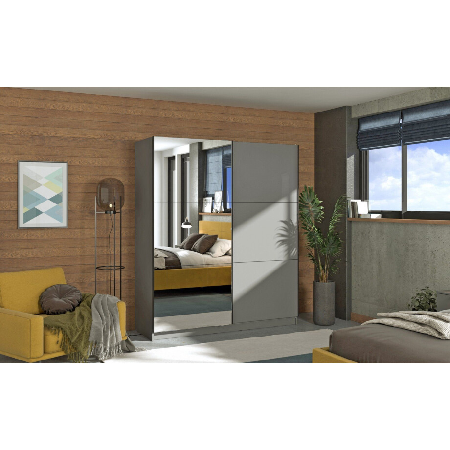 INOSIGN Zweefdeurkast Sierra kledingkast met spiegel linnenkast garderobe Topseller INCLUSIEF interne indeling, FSC-gecertificeerd, OTTOs Choice afbeelding 1