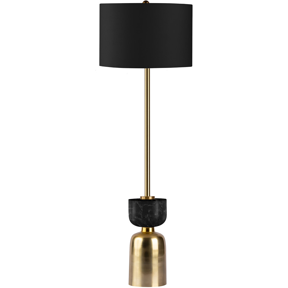 Kayoom Staande lamp Ceres Vloerlamp, basis in materiaal-mix van marmer en ijzer, stoffen kap (1 stuk) afbeelding 1