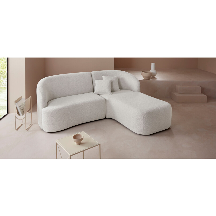 LeGer Home by Lena Gercke Hoekbank Dilara L-vorm afgeronde rugleuning en front, in 3 stofkwaliteiten afbeelding 1
