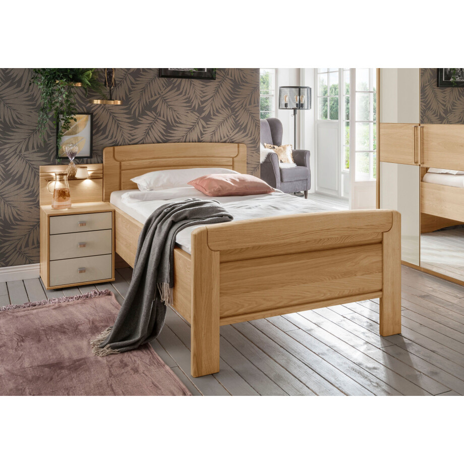 WIEMANN Houten bed Kiruna, mooie landelijke stijl, made in Germany 4-voudige lighoogteverstelling, in vele breedtes beschikbaar afbeelding 1