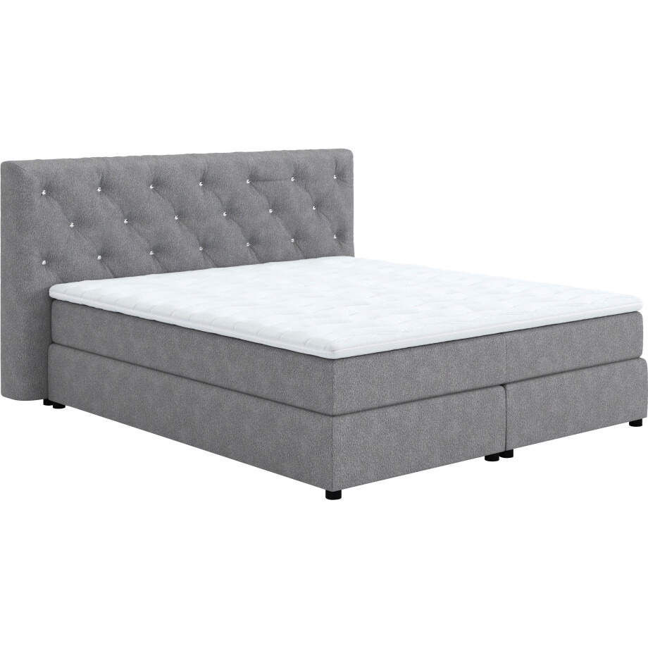 COTTA Boxspring Castlerock met strass-steentjes in het hoofdeinde, incl. topper afbeelding 1