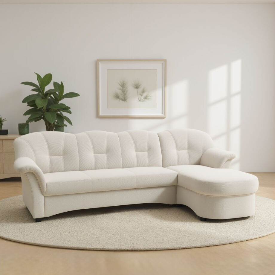 DOMO collection Hoekbank Flores slaapbank, B/D/H: 233/142/86 cm, L-vorm naar keuze met slaapfunctie, naar keuze met binnenvering, ook in leer afbeelding 1