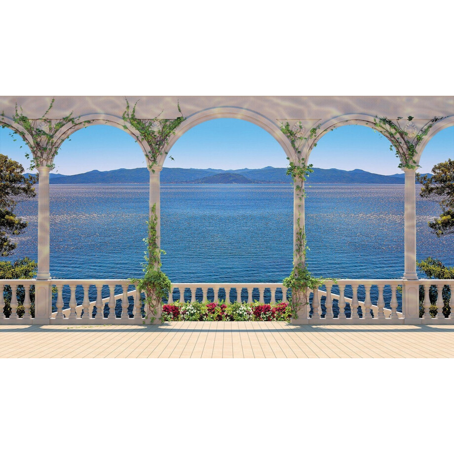 Papermoon Fotobehang Terrace with Colonnade afbeelding 1