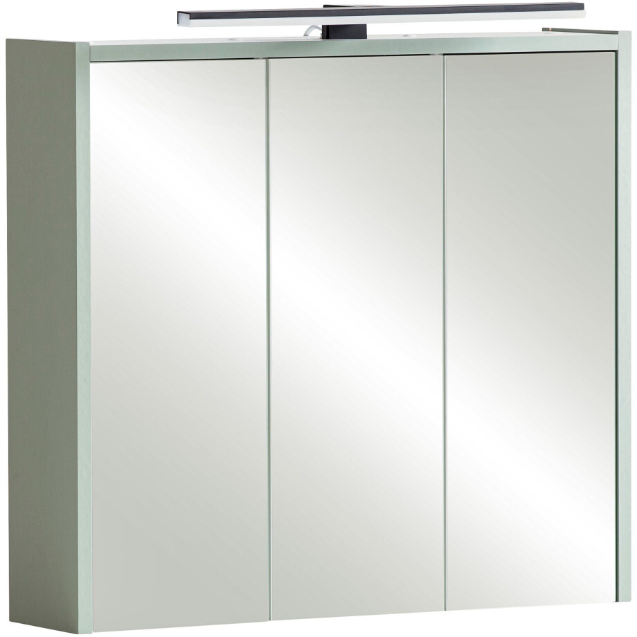 Schildmeyer Spiegelkast Palermo, breedte 65 cm Met LED-lamp en stopcontact, metalen beslag, glazen legplanken afbeelding 1