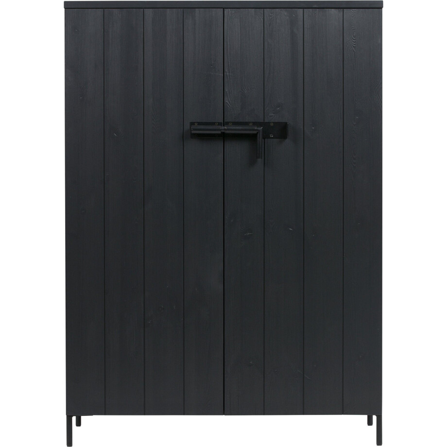WOOOD Highboard Bruut midischrank, hoge kast van massief dennenhout, h 141 cm x b 100 cm afbeelding 1