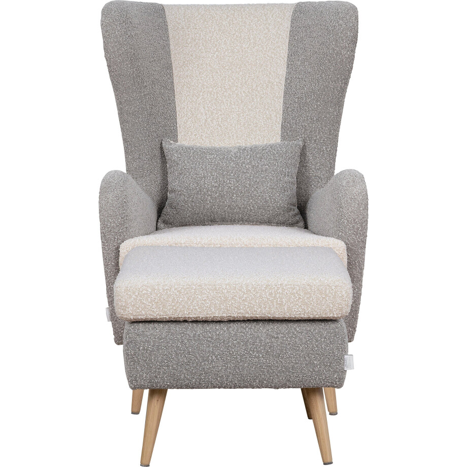 Guido Maria Kretschmer Home&Living Fauteuil Salla bekleding bouclé stof of fijne structuur naar keuze met of zonder hocker, grote fauteuil: afm. bxdxh: 78x94x118cm afbeelding 1