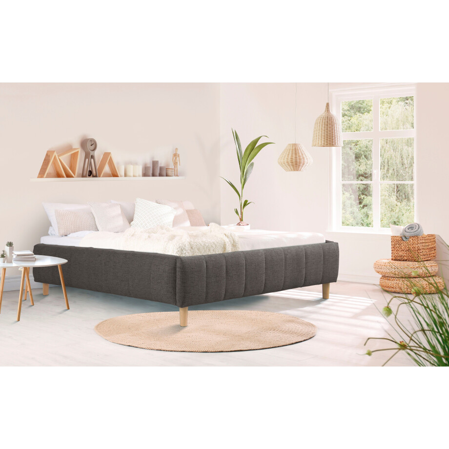 andas Gestoffeerd bed Tarje in 5 breedten, ook in extra lang 220 cm, incl. lattenrol afbeelding 1