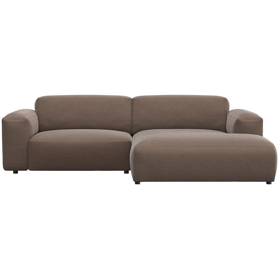 FLEXLUX Hoekbank Lucera Chaiselongue rechts of links modern & gezellig, koudschuim, stalen nosagvering afbeelding 1