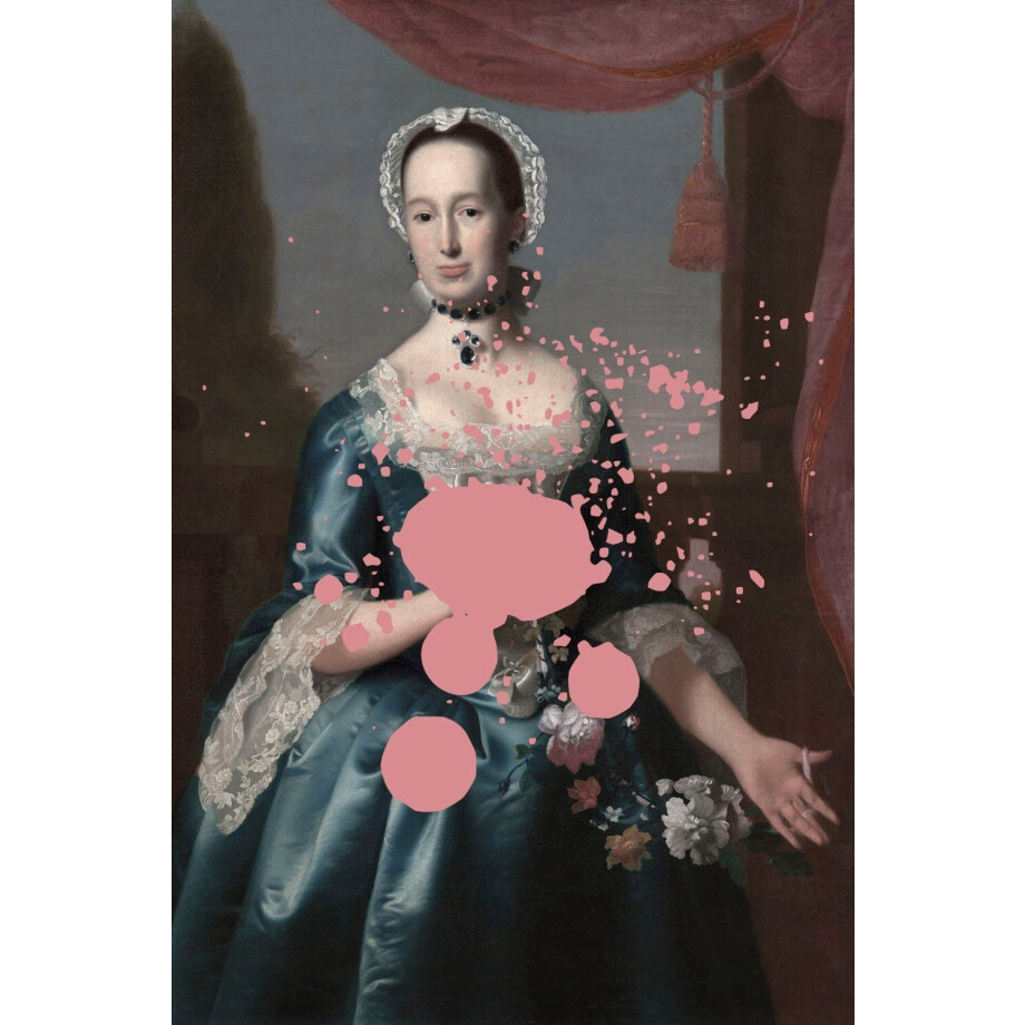 queence Artprint op acrylglas Vrouw met kleurvlek Fine Art-print in galeriekwaliteit afbeelding 1