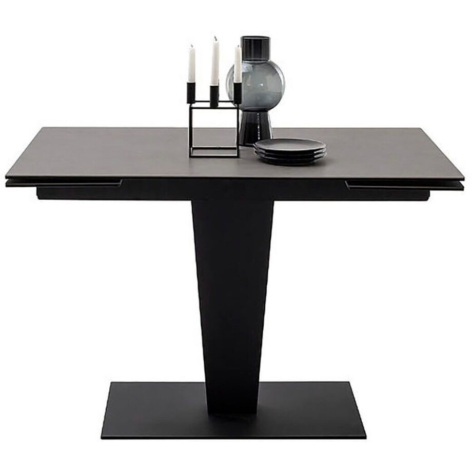 MCA furniture Eettafel PESARO uitschuifbare tafel met voet 120-180 cm Keramiek, roestvrij staal, eindschuif, uittrekbaar, tafelblad 14 mm afbeelding 1