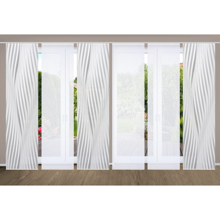 HOME in green Paneelgordijn RIWELO SET DIGITALE PRINT, BAMBOELOOK GERECYCLED (6 stuks) afbeelding 1