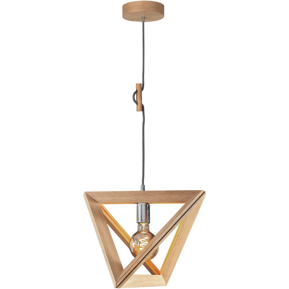 SPOT Light Hanglamp TRIGONON Hanglamp, massief eikenhout, kabel in antraciet, modern design afbeelding 1
