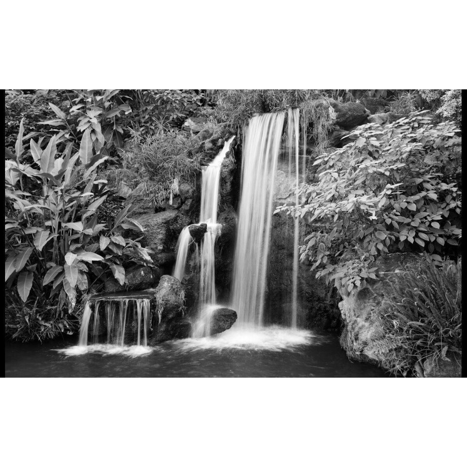 Papermoon Fotobehang Zwart-wit waterval Vliesbehang, eersteklas digitale print afbeelding 1