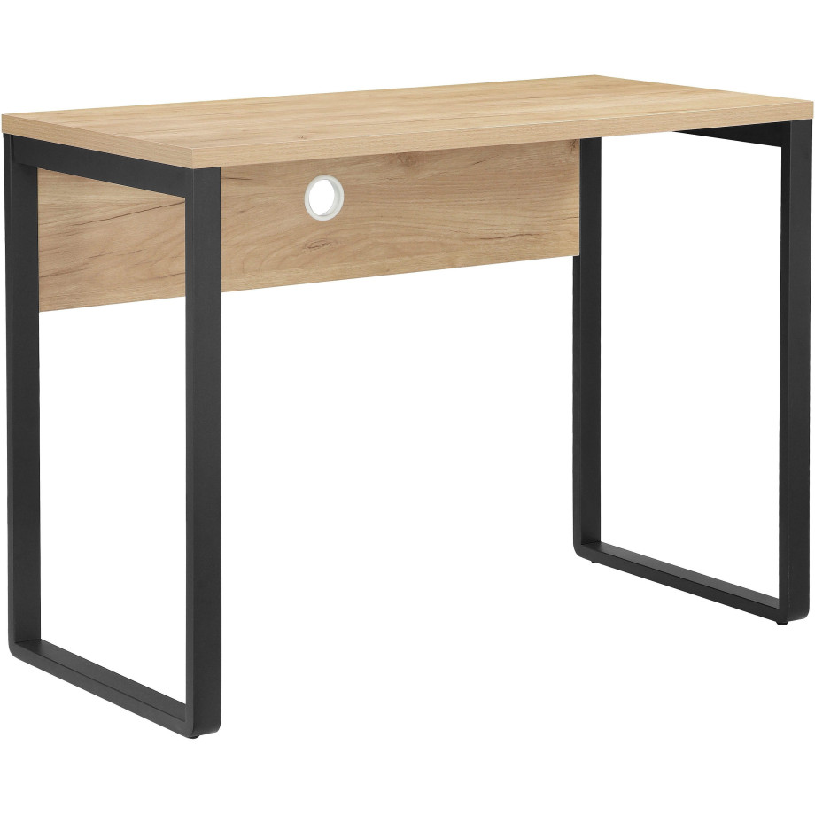 Places of Style Bureau Moid Computertafel, kabeldoorvoer, metalen slede, breedte 100 cm afbeelding 1