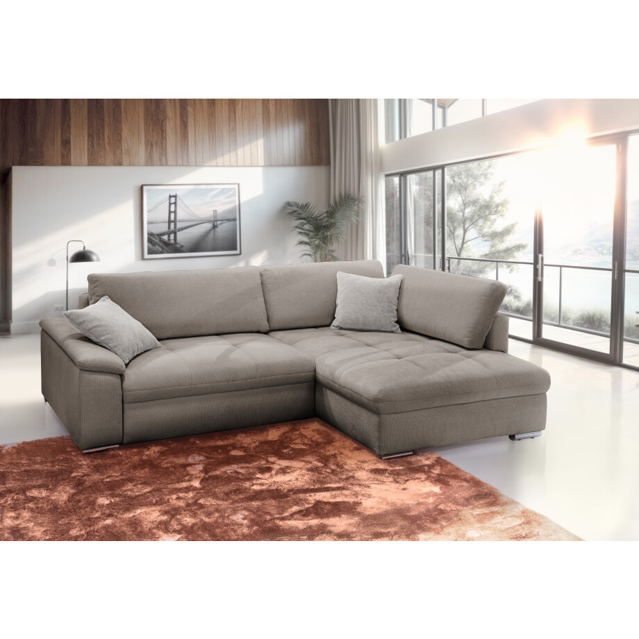 exxpo - sofa fashion Hoekbank Casa Grande incl. bedfunctie, bedlade en rugkussen, comfortabel afbeelding 1