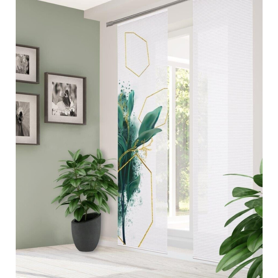 HOME in green Paneelgordijn SIGNA DIGITAALBEDRUKT, Bamboe-uitstraling GERECYCLEERD (1 stuk) afbeelding 1