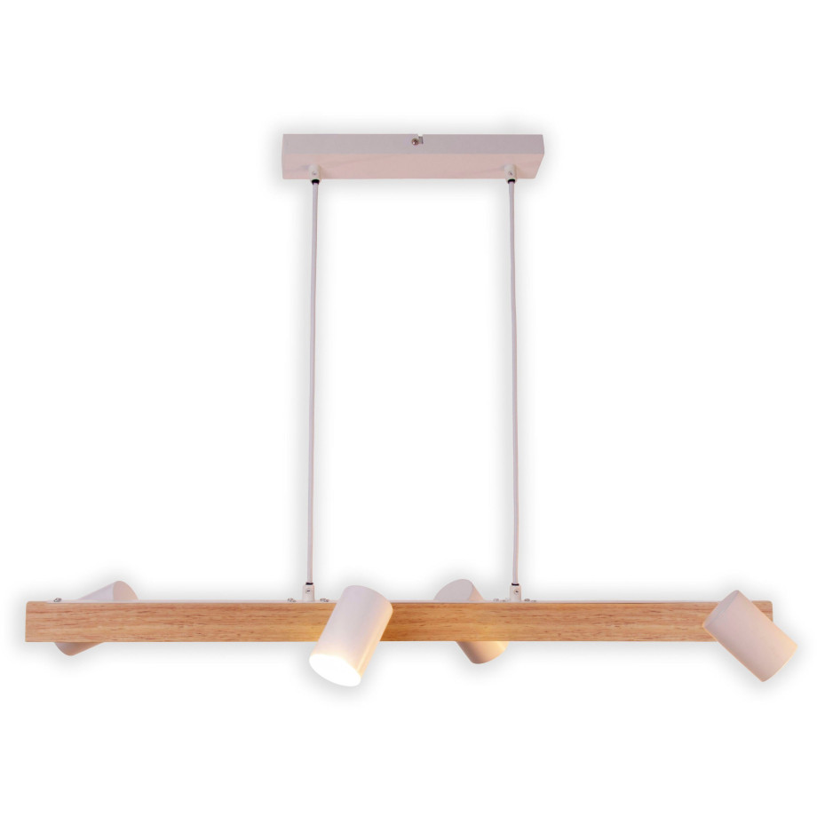 näve Hanglamp Frida Materiaal metaal/gummiboom, kleur natuurlijk/wit, excl. 4xGU10 max. 40W (1 stuk) afbeelding 1