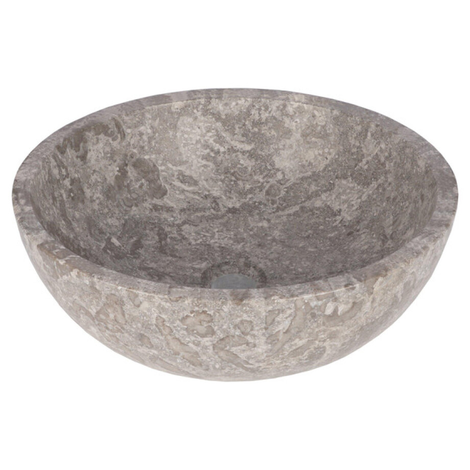Differnz Boomer Waskom - 21x12cm - rond - Marmer - Grijs 36.102.34 afbeelding 1