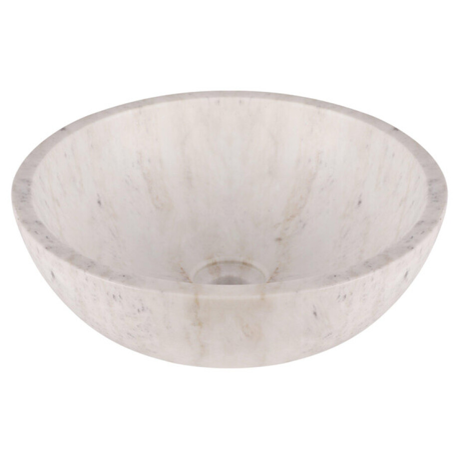 Differnz Marmor waskom - 40x40x15cm - rond - marmer - glans wit 38.010.57 afbeelding 1