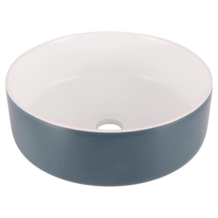 Differnz MIRA Waskom - 36x12cm - keramiek- blauw/wit 38.009.04 afbeelding 1
