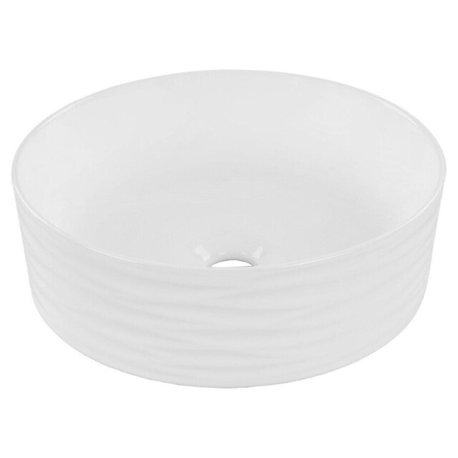 Differnz Wave waskom 37x37x12cm keramiek wit glans 38.010.66 afbeelding 1