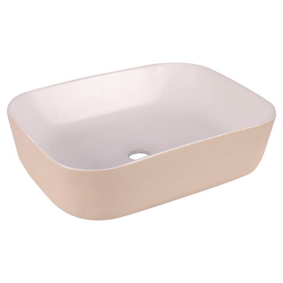 Differnz ZENA Waskom - 48x38x13cm - keramiek - beige/wit 38.009.24 afbeelding 1