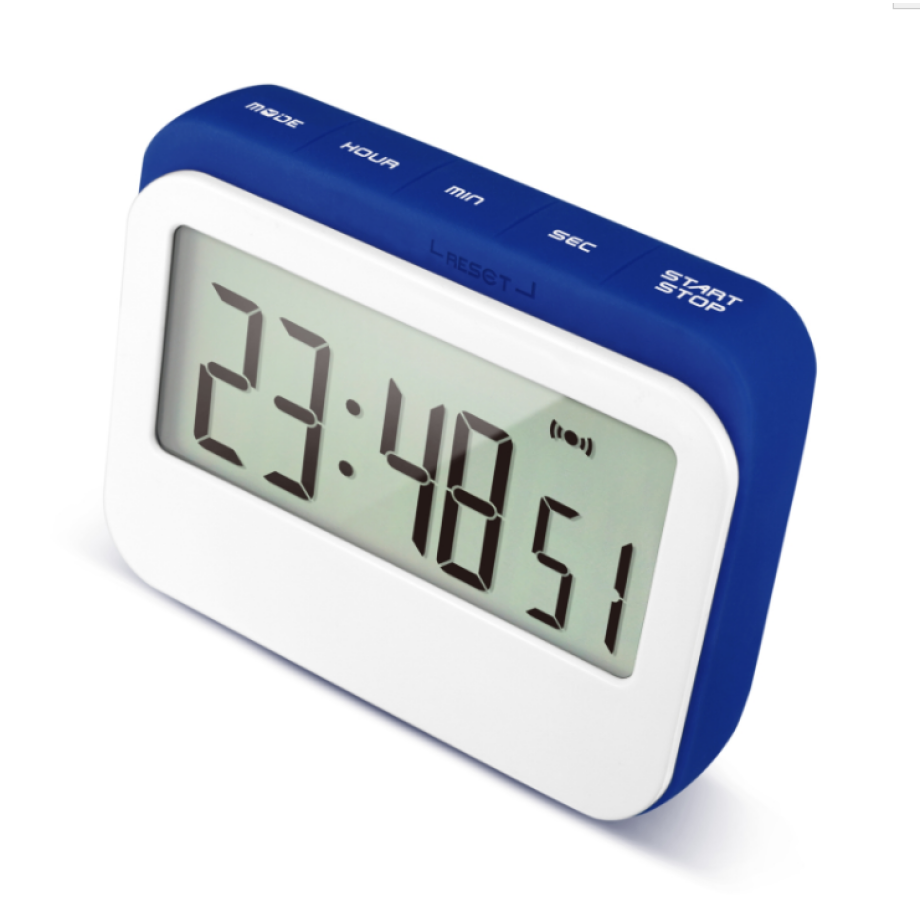 Krumble Digitale kookwekker met magneet en rubberen stootrand - Wit met blauw afbeelding 1