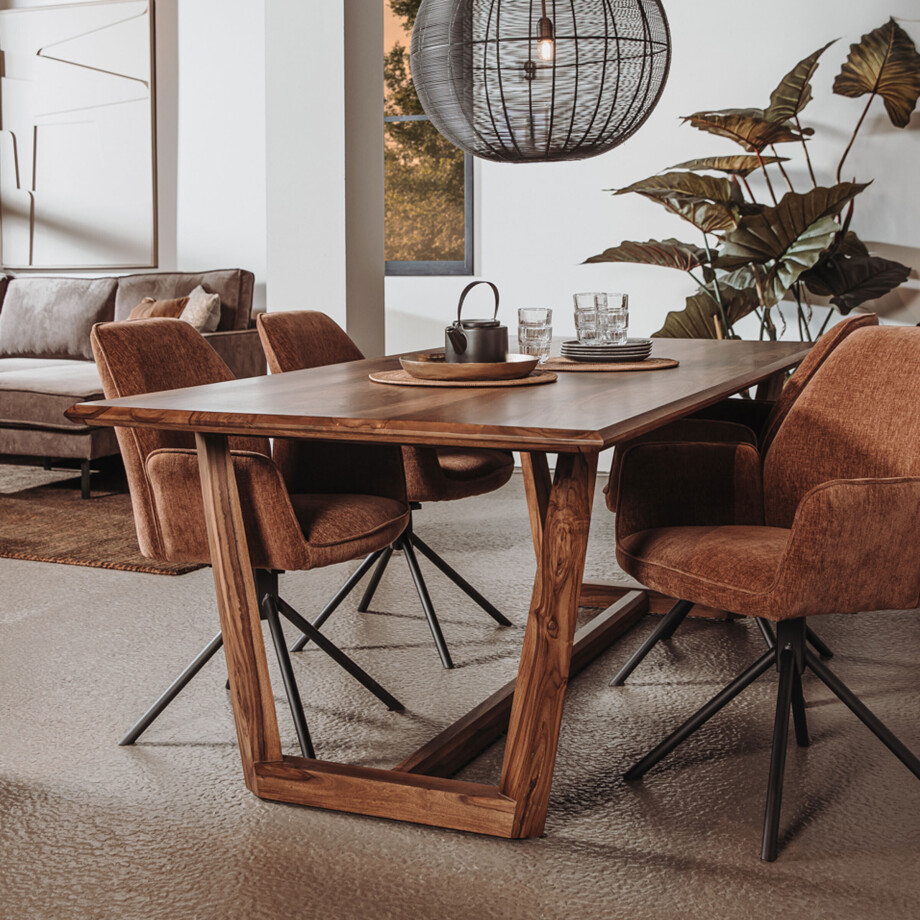 Tower Living Eettafel 'Dimaro' Sheeshamhout, 220 x 100cm afbeelding 