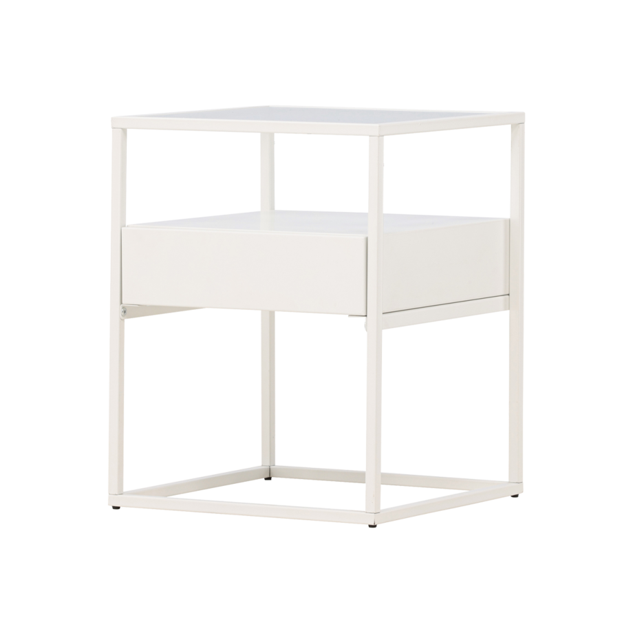 Dinand metalen bijzettafel wit - 40 x 40 cm Dinand metalen bijzettafel wit - 40 x 40 cm afbeelding 1