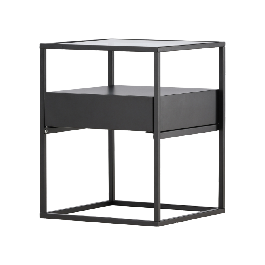 Dinand metalen bijzettafel zwart - 40 x 40 cm Dinand metalen bijzettafel zwart - 40 x 40 cm afbeelding 1