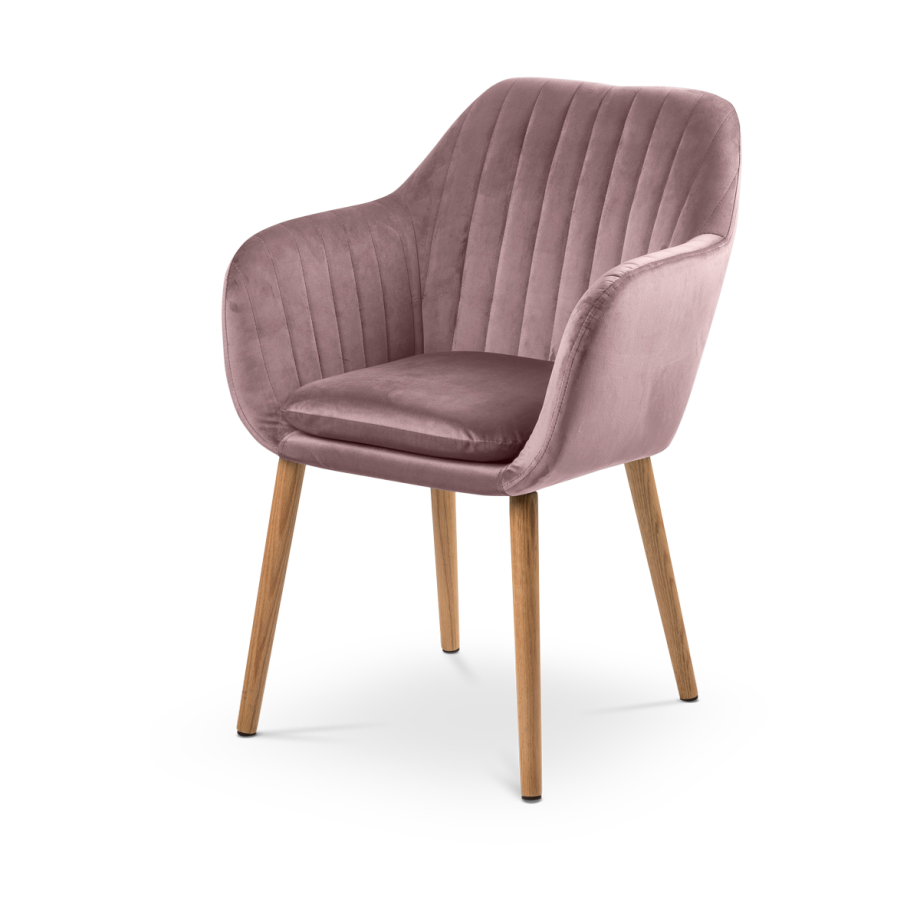 Djura velvet eetkamerstoel roze Djura velvet eetkamerstoel roze afbeelding 1