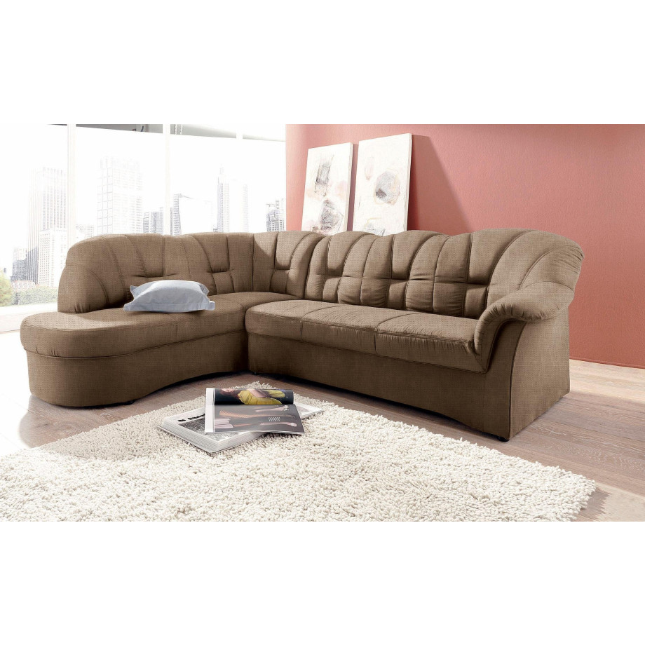 DOMO collection Hoekbank Papenburg, tijdloze rugsteppingen, elegante armleuning, L-vorm afbeelding 1