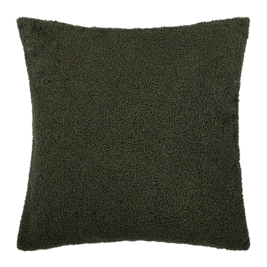 QUVIO Sierkussenhoes teddy - 45x45cm - Donker groen afbeelding 1