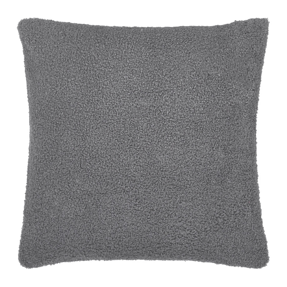 QUVIO Sierkussenhoes teddy - 45x45cm - Donker grijs afbeelding 1