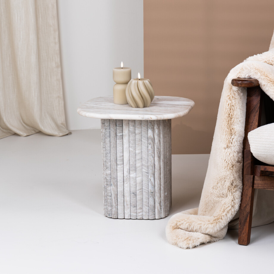 By-Boo Bijzettafel 'Dorique' Marmer, 45 x 45cm afbeelding 1