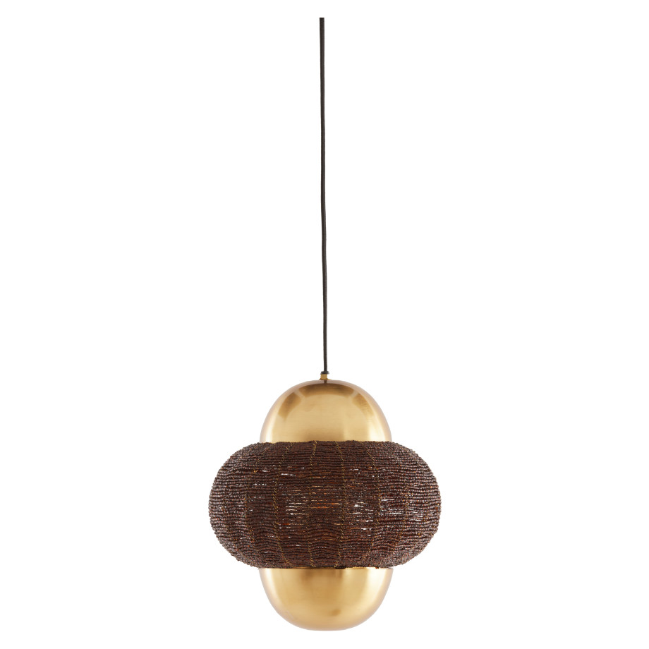 Light & Living Hanglamp 'Cetara' Kralen, 26cm, kleur Donkerbruin/Brons afbeelding 1