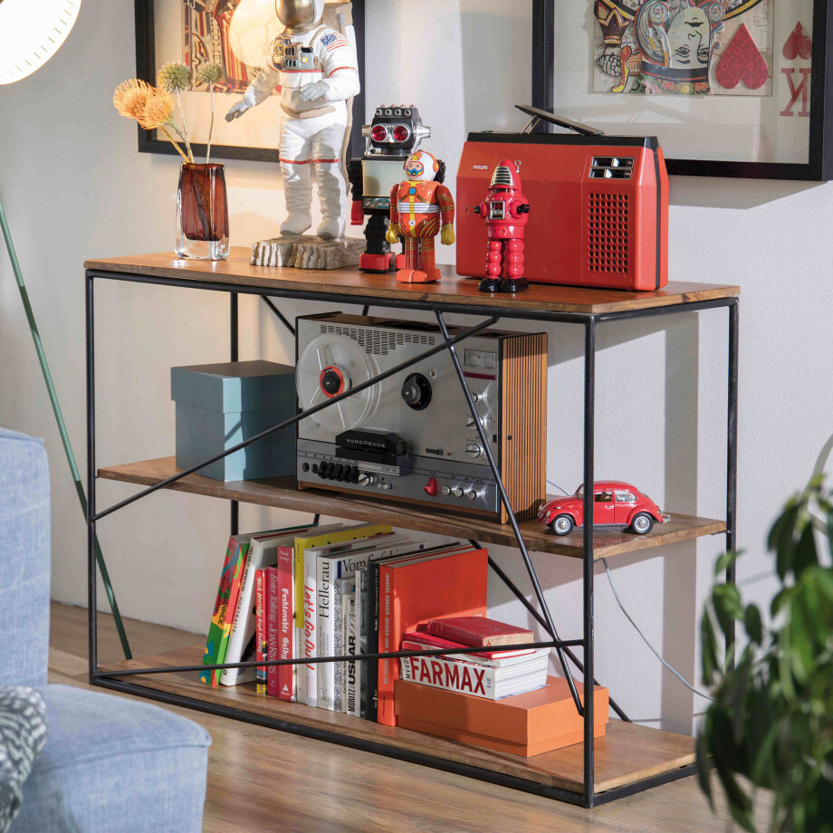 Tom Tailor Wandrek 'Nikcole' Mangohout en metaal, 82 x 120cm Tom Tailor Wandrek 'Nikcole' Mangohout en metaal, 82 x 120cm afbeelding