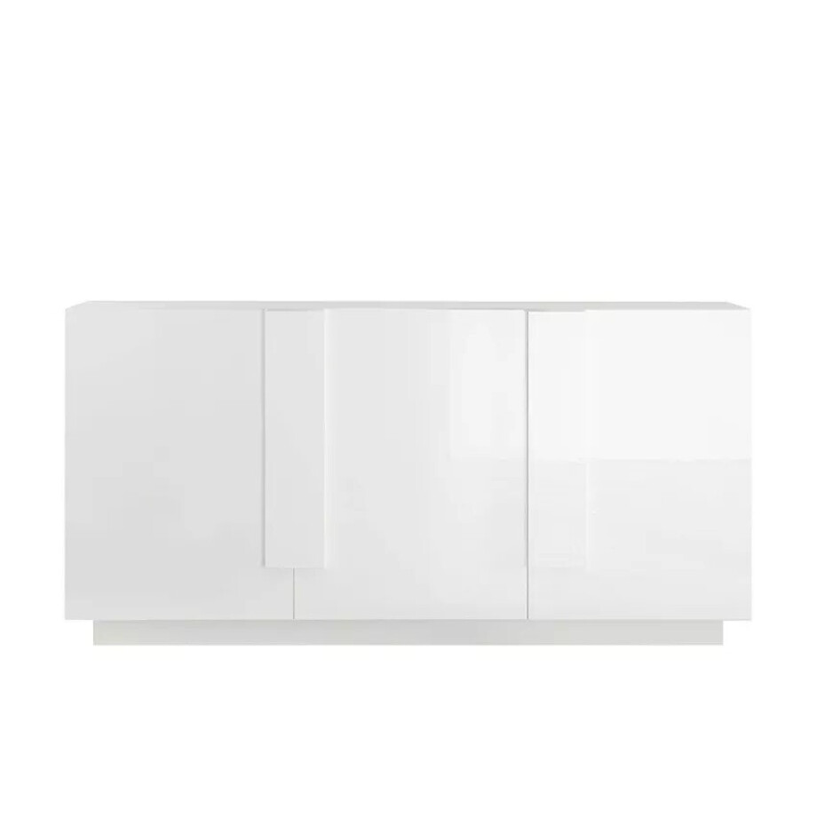 Dressoir Jupiter 181 cm breed 3 deurs hoogglans wit afbeelding 1
