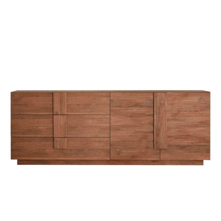 Dressoir Jupiter 241 cm breed 2 deurs 3 lade mercure eiken afbeelding 1